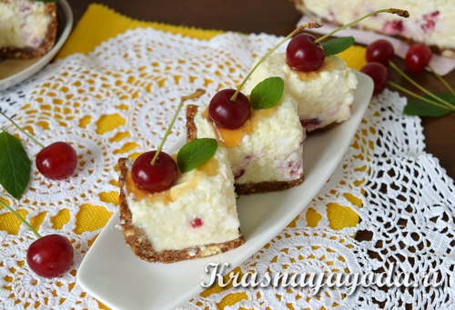 десерт из творога и вишни фото