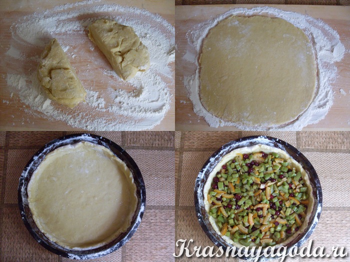 рецепт   брусничного пирога с ревенем