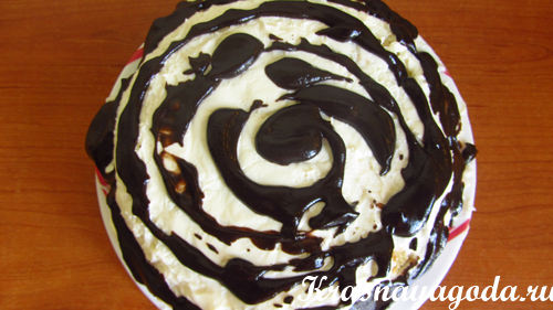 творожный торт с шоколадной глазурью
